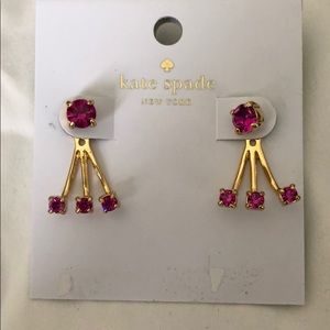 Kate spade ear jacket Fuchsia pierced earrings NEW